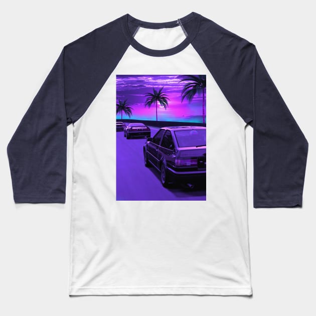 Ae86 Race Baseball T-Shirt by mrcatguys